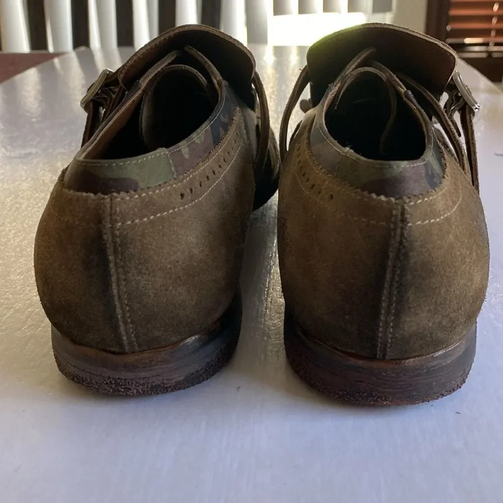 CHURCH’S Shanghai Camo Brown Leather/ Fabric Distressed Style Brogues 8.5 UK